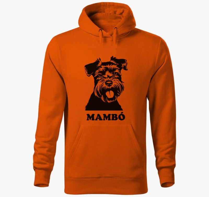 Schnauzer névvel 9 kapucnis pulóver — Narancssárga