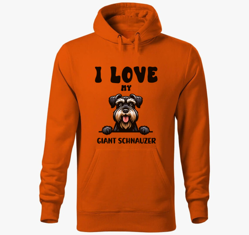 I love my giant schnauzer kapucnis pulóver — Narancssárga