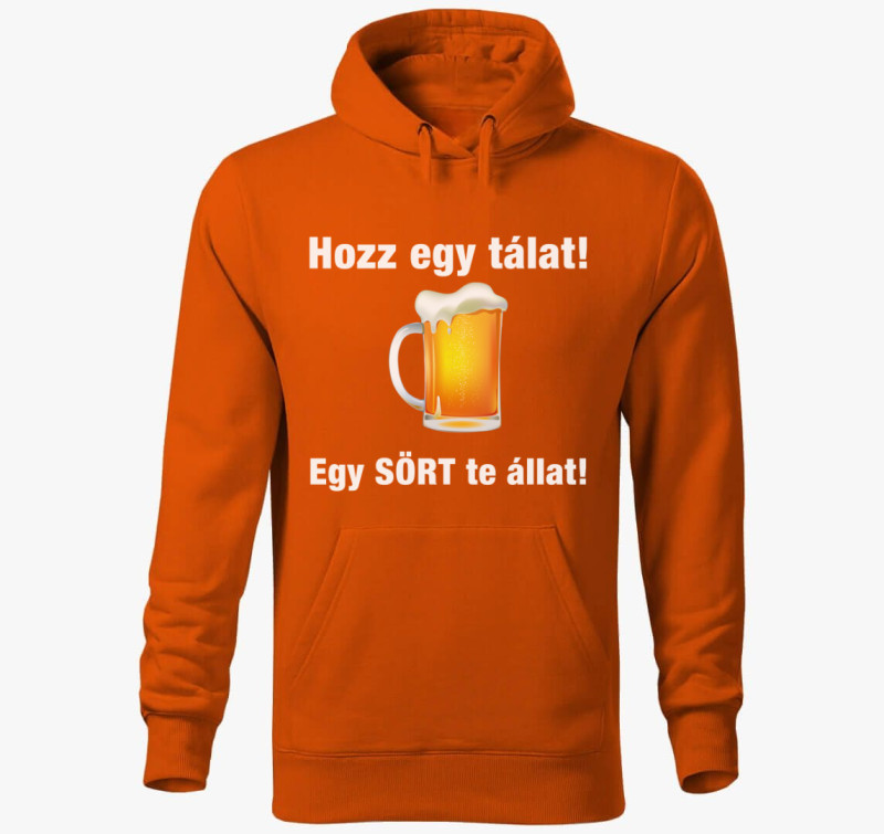 Hozz egy tálat egy sört te állat kapucnis pulóver — Narancssárga