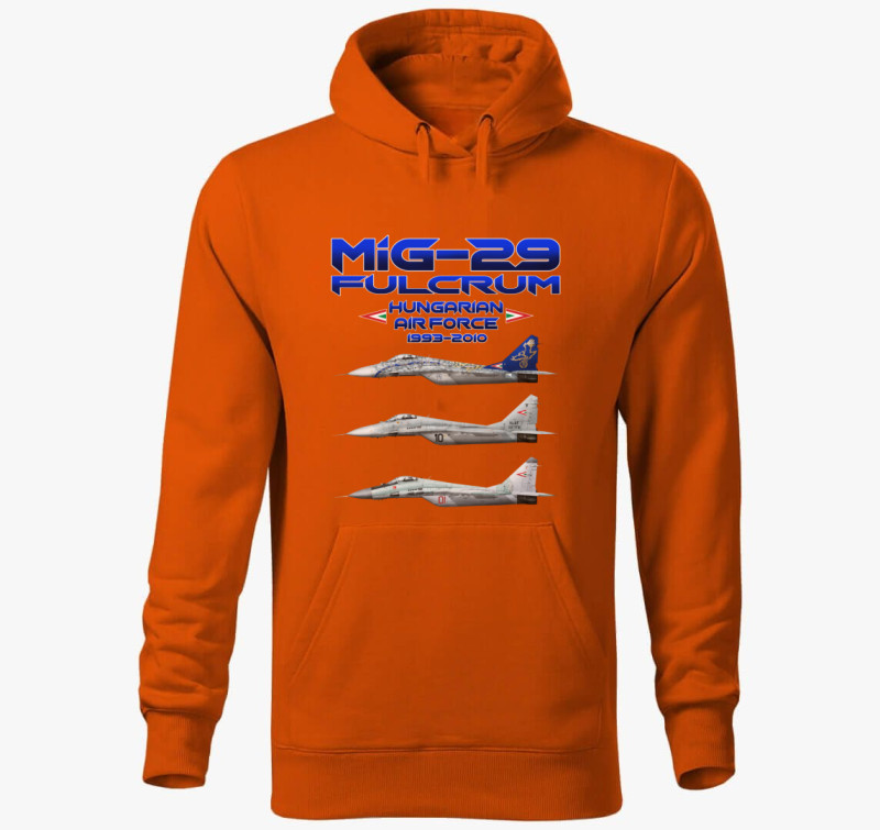 MiG-29 emlék kapucnis pulóver — Narancssárga