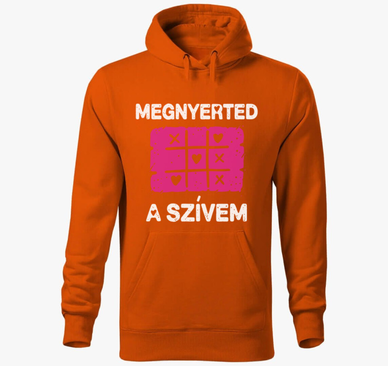 Megnyerted a szívem kapucnis pulóver — Narancssárga