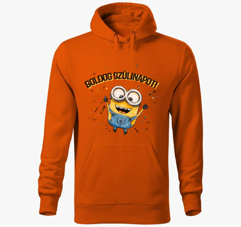 Minion Szülinap kapucnis pulóver — Narancssárga