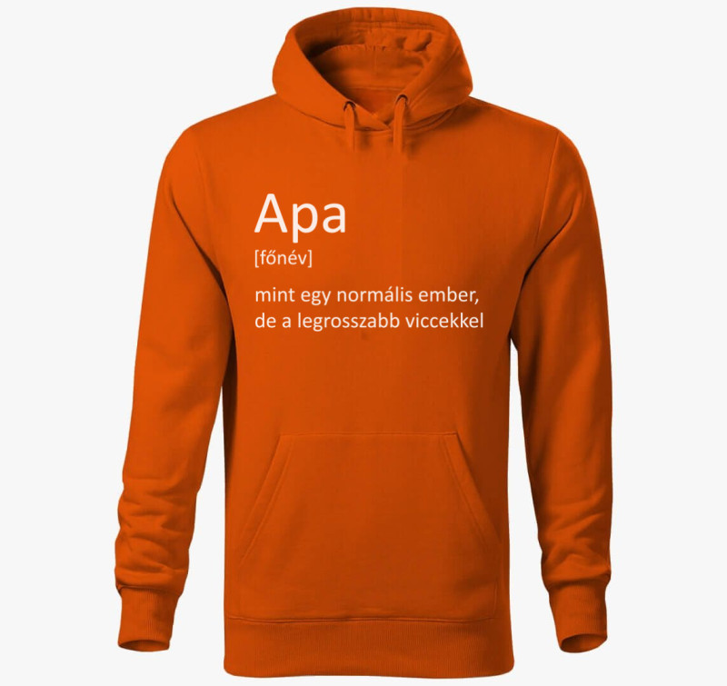 Apa szó jelentése kapucnis pulóver — Narancssárga