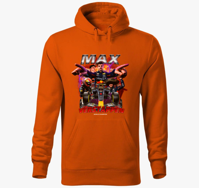 Max Verstappen Válogatás kapucnis pulóver — Narancssárga