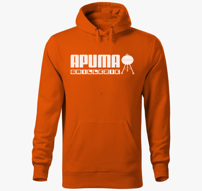 Apu ma grillezik kapucnis pulóver — Narancssárga