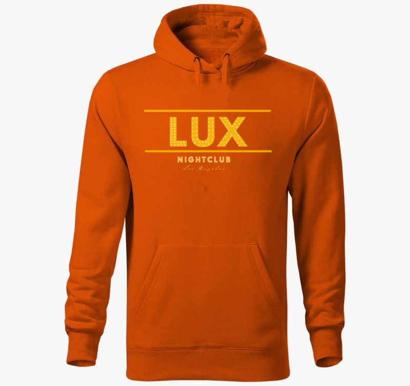 Lux Nightclub kapucnis pulóver — Narancssárga