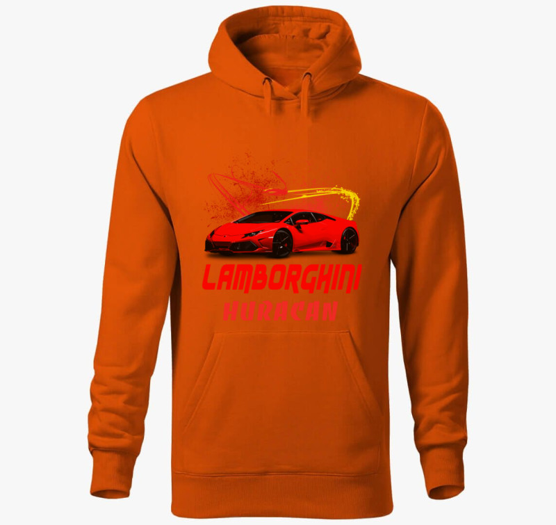 Lamborghini Huracan kapucnis pulóver — Narancssárga