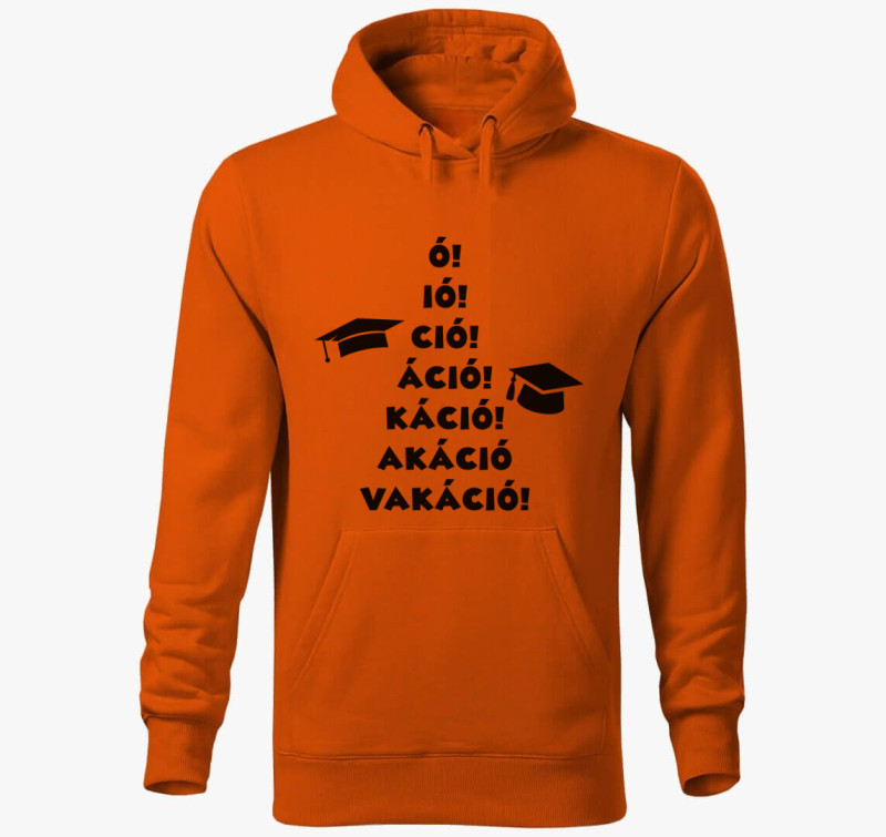 Vakáció kapucnis pulóver — Narancssárga