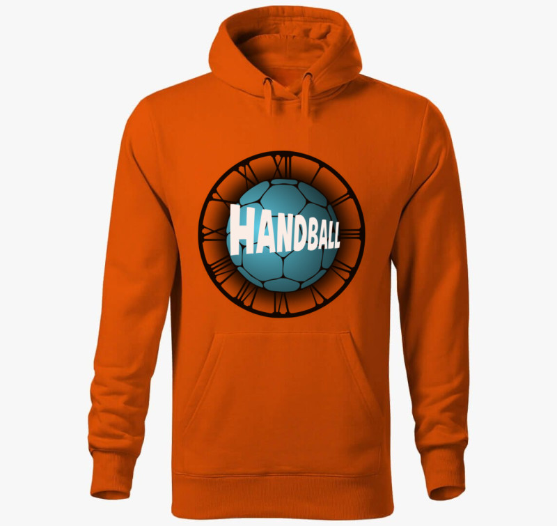 Handball design kapucnis pulóver — Narancssárga