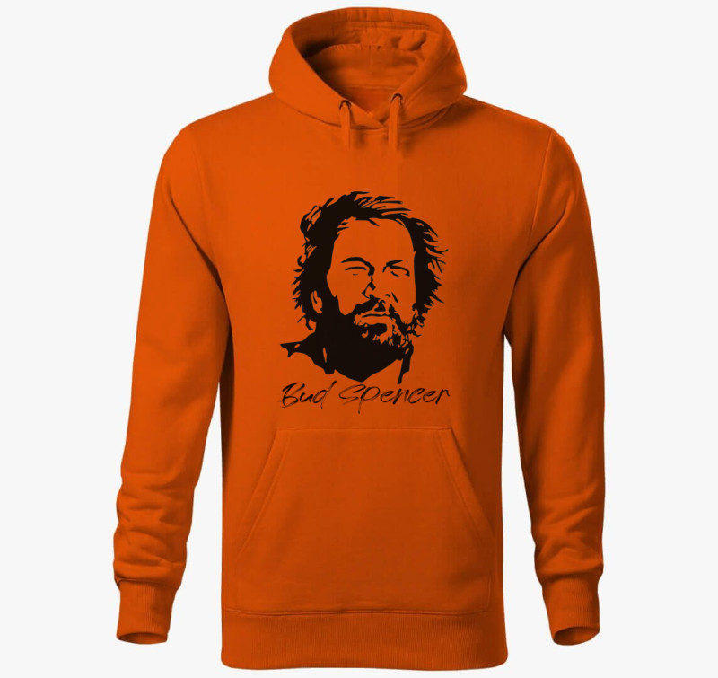 Bud Spencer sziluett kapucnis pulóver — Narancssárga