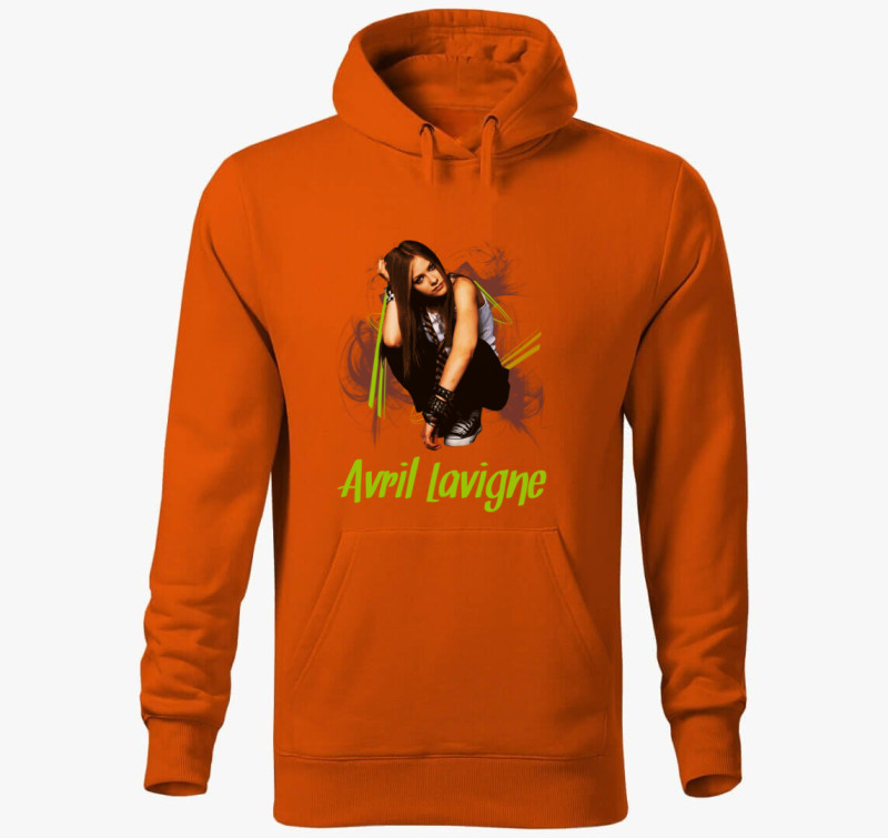 Avril lavigne 2 kapucnis pulóver — Narancssárga