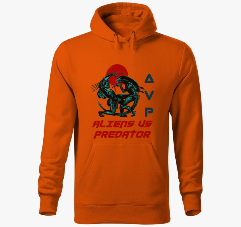 Alien vs Predator kapucnis pulóver — Narancssárga