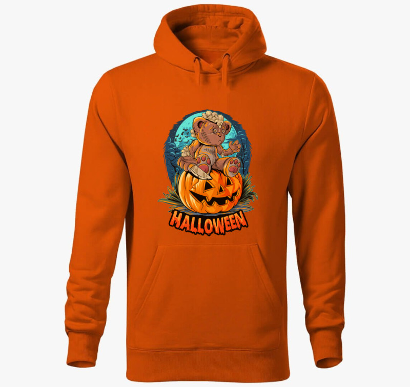 Teddy macis halloweeni kapucnis pulóver — Narancssárga