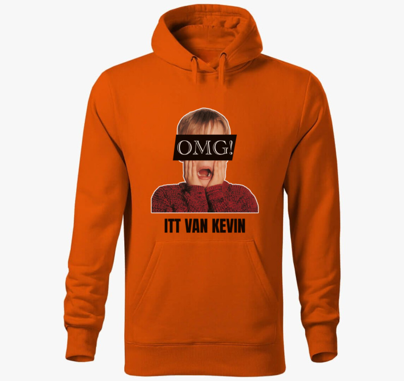 OMG itt van Kevin kapucnis pulóver — Narancssárga
