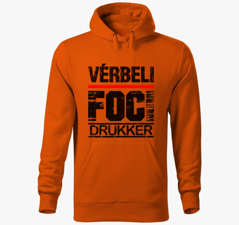 Vérbeli foci drukker kapucnis pulóver — Narancssárga