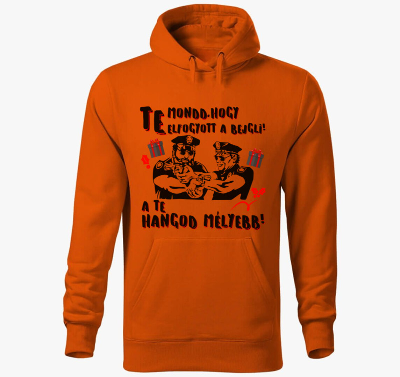 Te mondd, hogy elfogyott a bejgli kapucnis pulóver — Narancssárga