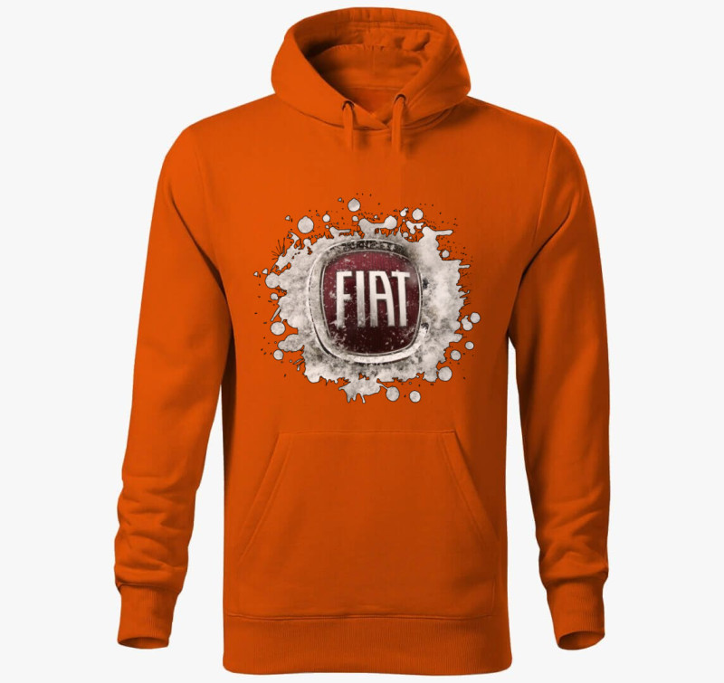Fiat mintájú kapucnis pulóver — Narancssárga