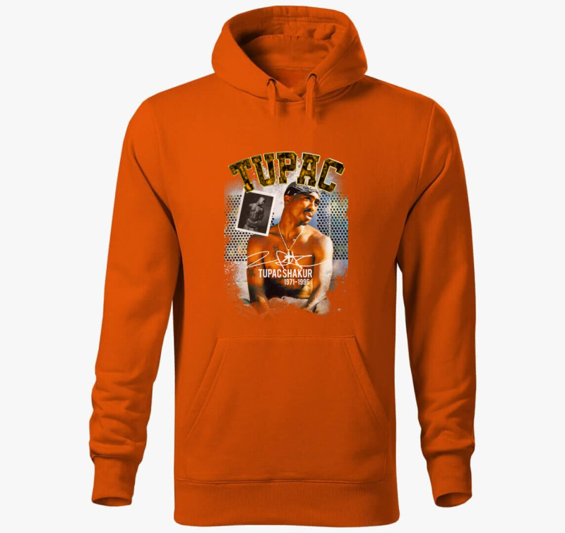 Tupac 2.0 kapucnis pulóver — Narancssárga