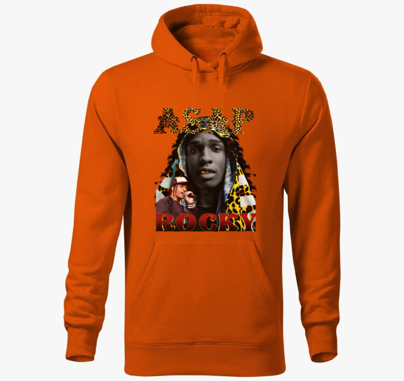 ASAP Rocky gepárd kapucnis pulóver — Narancssárga