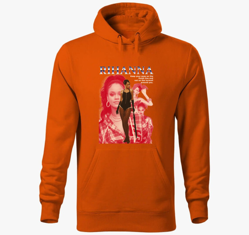 Rihanna kapucnis pulóver — Narancssárga