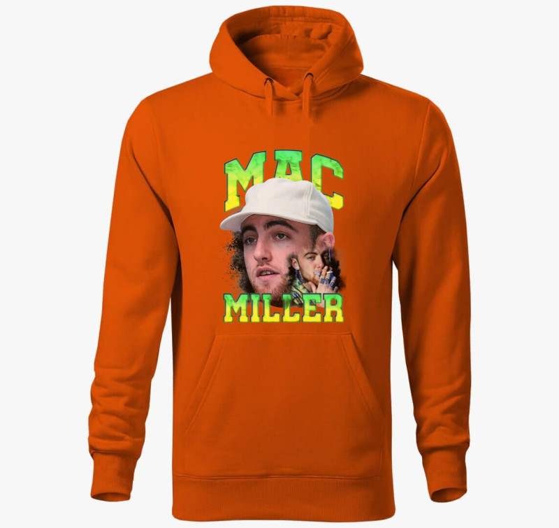 Mac Miller Amerikai Rapper kapucnis pulóver — Narancssárga