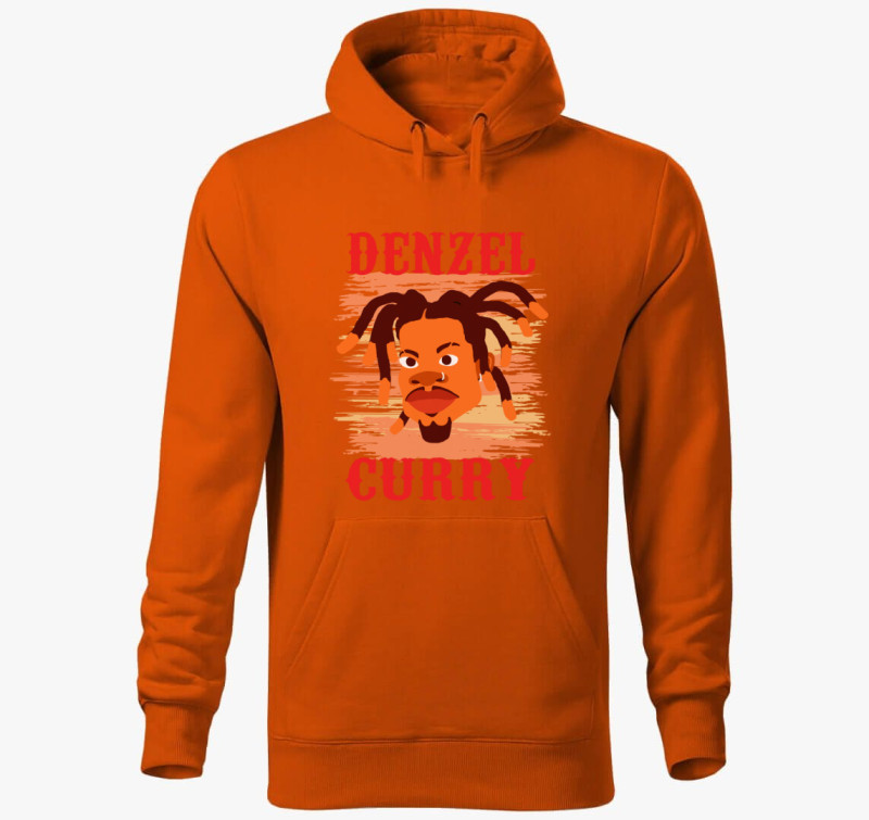 Denzel Curry kapucnis pulóver — Narancssárga