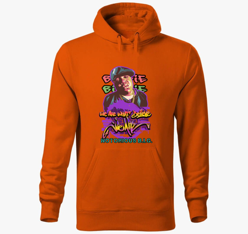 Notorious Big kapucnis pulóver — Narancssárga