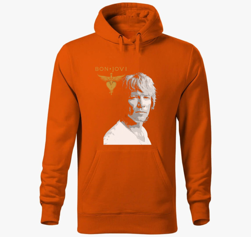 Bon Jovi kapucnis pulóver — Narancssárga