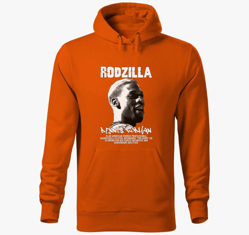 Dennis Rodman Rodzilla kapucnis pulóver — Narancssárga