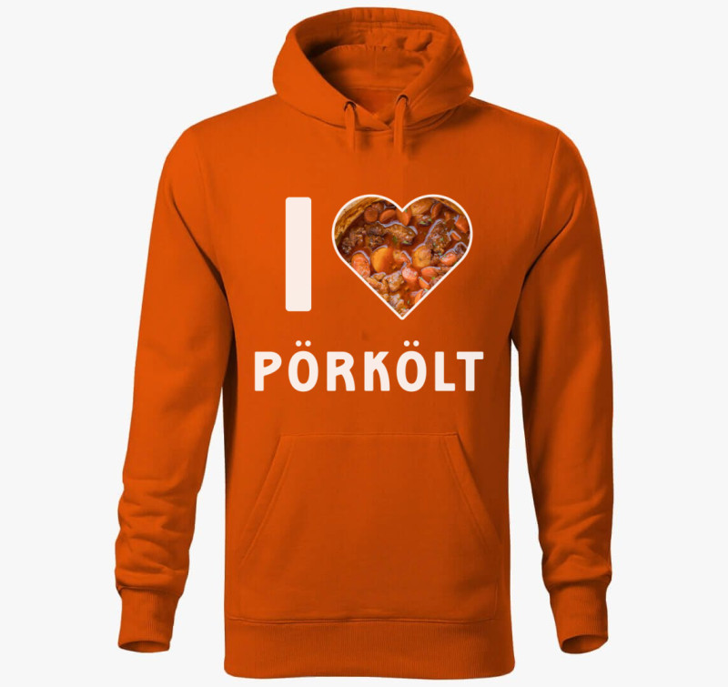 I love pörkölt kapucnis pulóver — Narancssárga