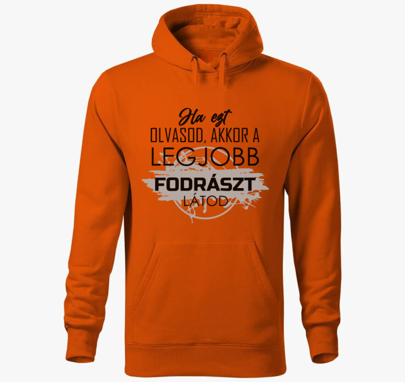 Legjobb fodrász kapucnis pulóver — Narancssárga
