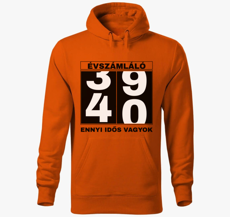 Évszámláló 40 éves szülinapi póló — Narancssárga