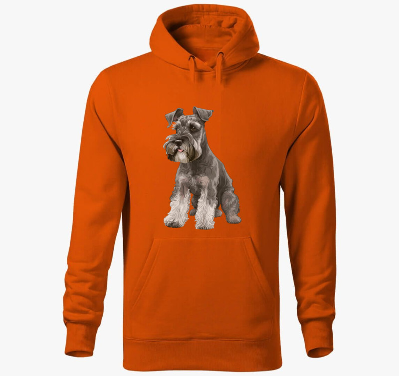 Schnauzer kapucnis pulóver — Narancssárga