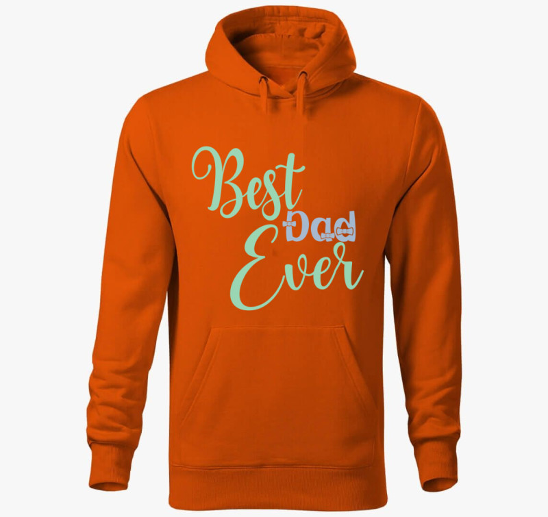 Best DAD ever pasztell kapucnis pulóver — Narancssárga