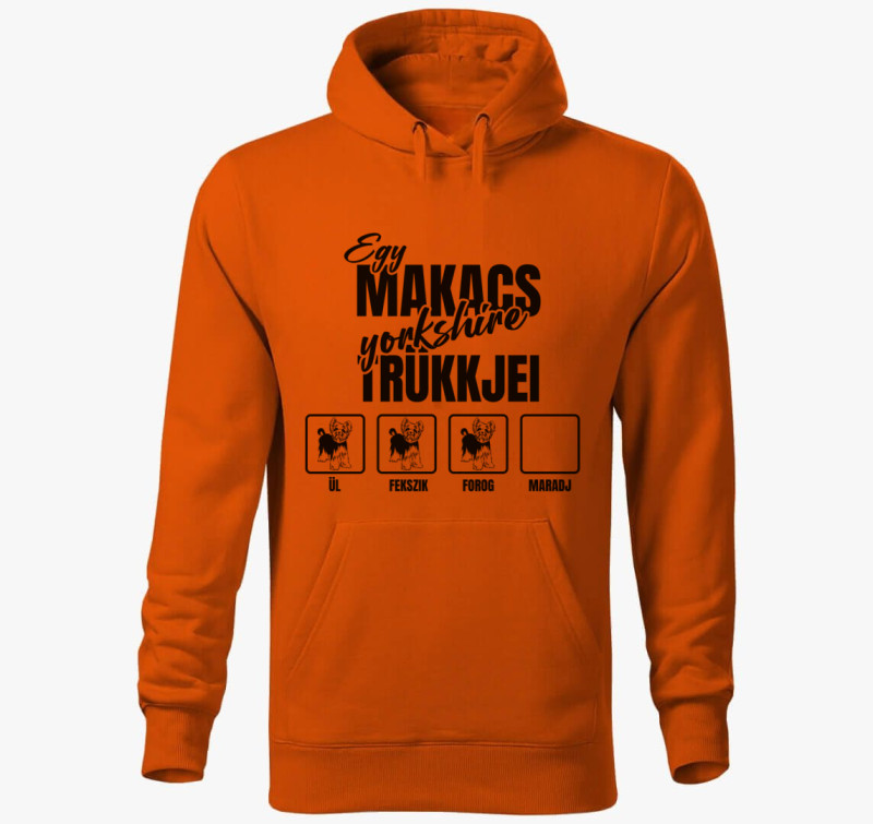 Egy makacs yorkshire trükkjei kapucnis pulóver — Narancssárga