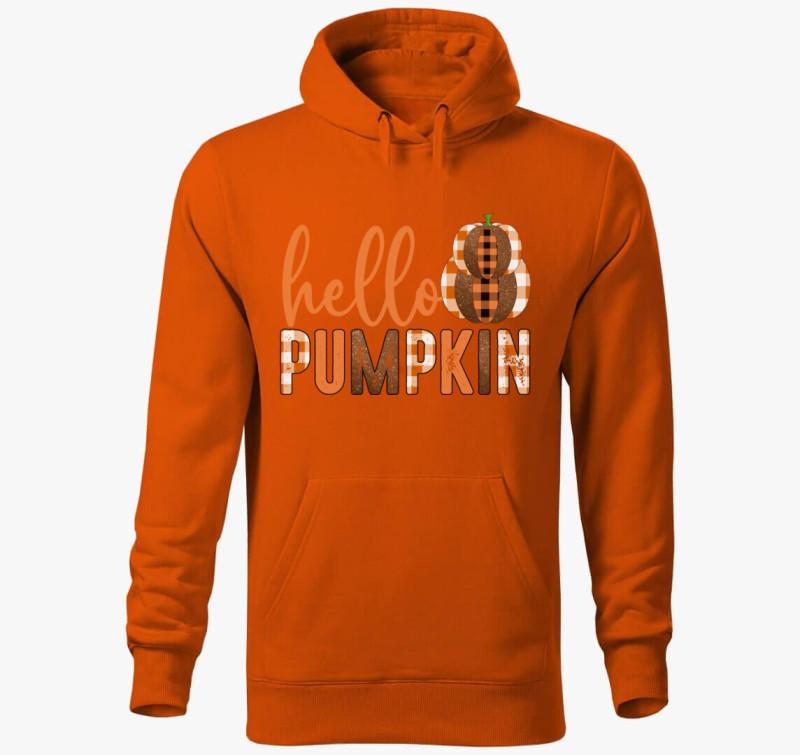 Hello pumpkin kapucnis pulóver — Narancssárga