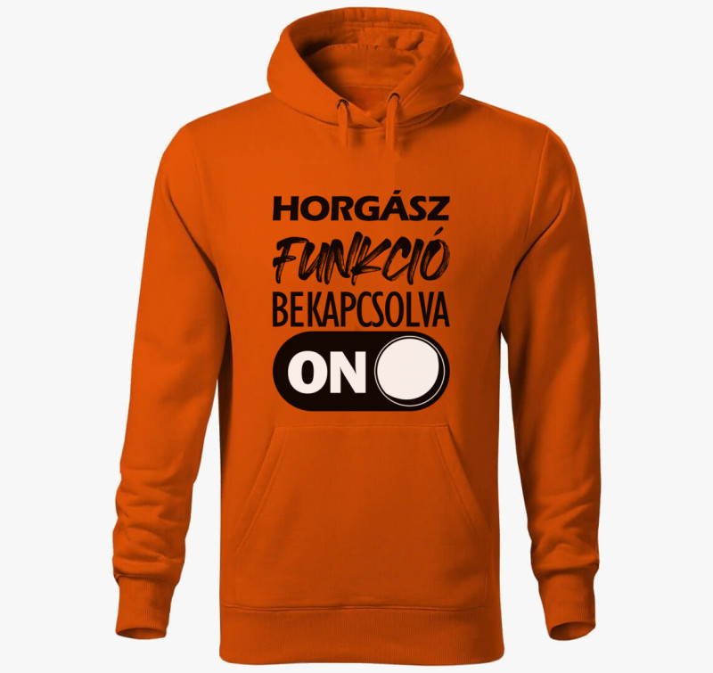 Horgász funkció kapucnis pulóver — Narancssárga