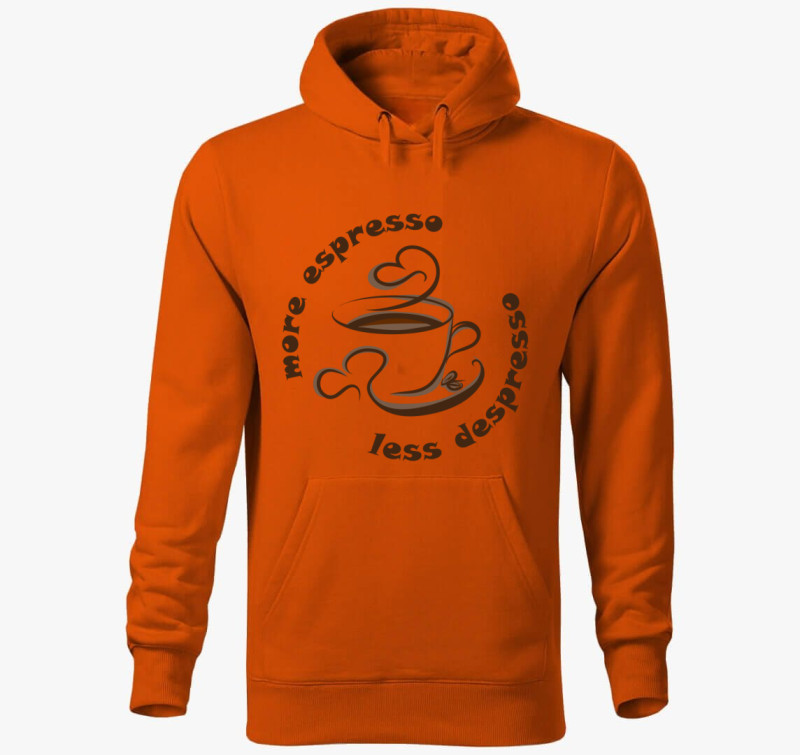 More espresso kapucnis pulóver — Narancssárga