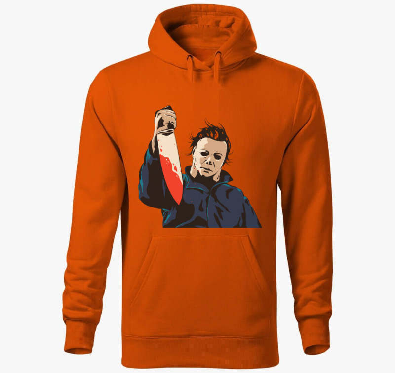 Michael Halloween kapucnis pulóver — Narancssárga