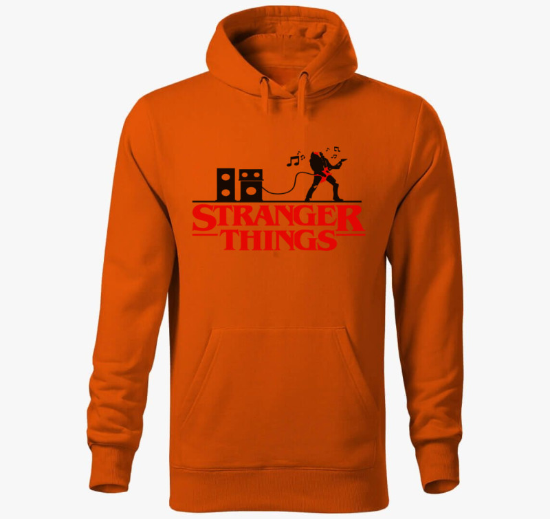 Stranger Things 4 sziluett kapucnis pulóver — Narancssárga