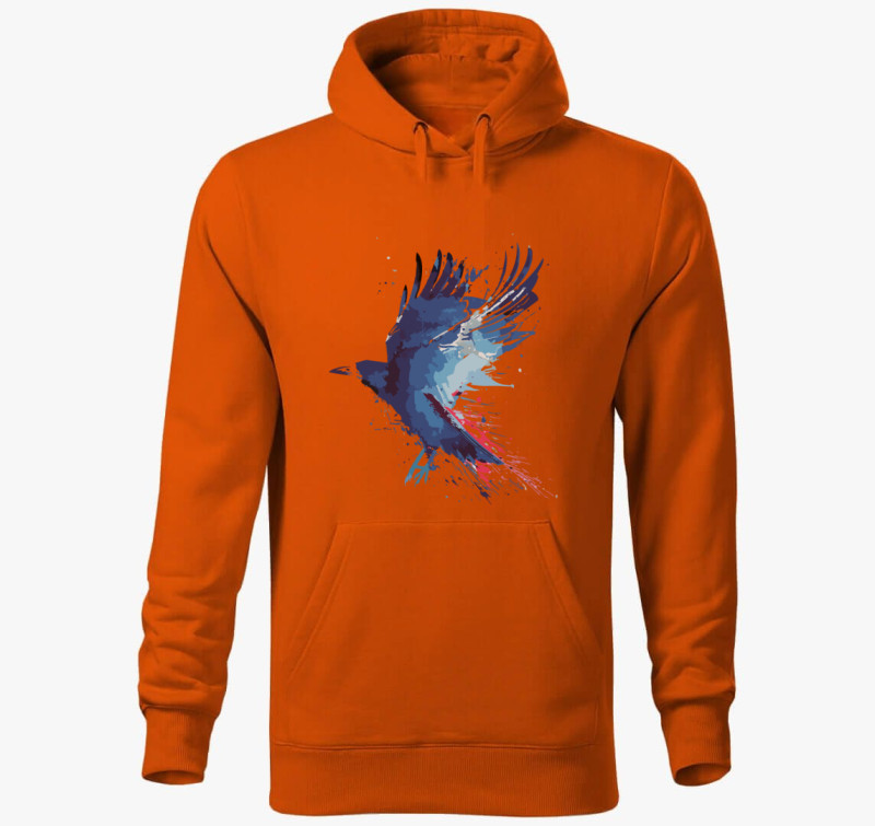 Splash crow kapucnis pulóver — Narancssárga