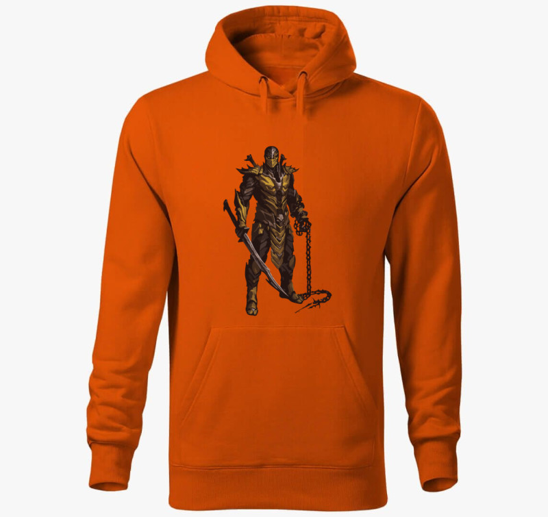 Mortal Kombat Scorpion modell kapucnis pulóver — Narancssárga