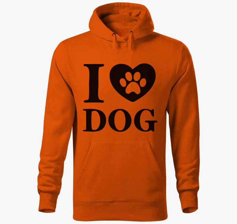 I love dog kapucnis pulóver — Narancssárga