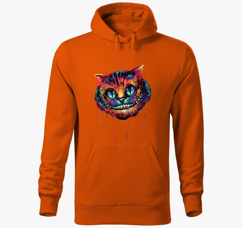 Colorful cat face kapucnis pulóver — Narancssárga