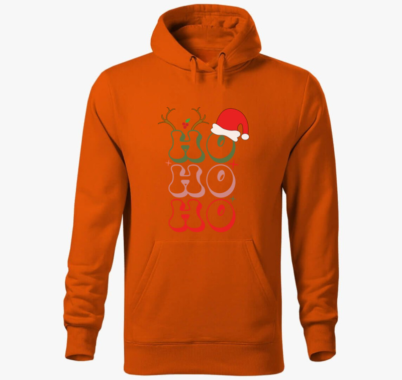 Ho ho ho karácsony kapucnis pulóver — Narancssárga