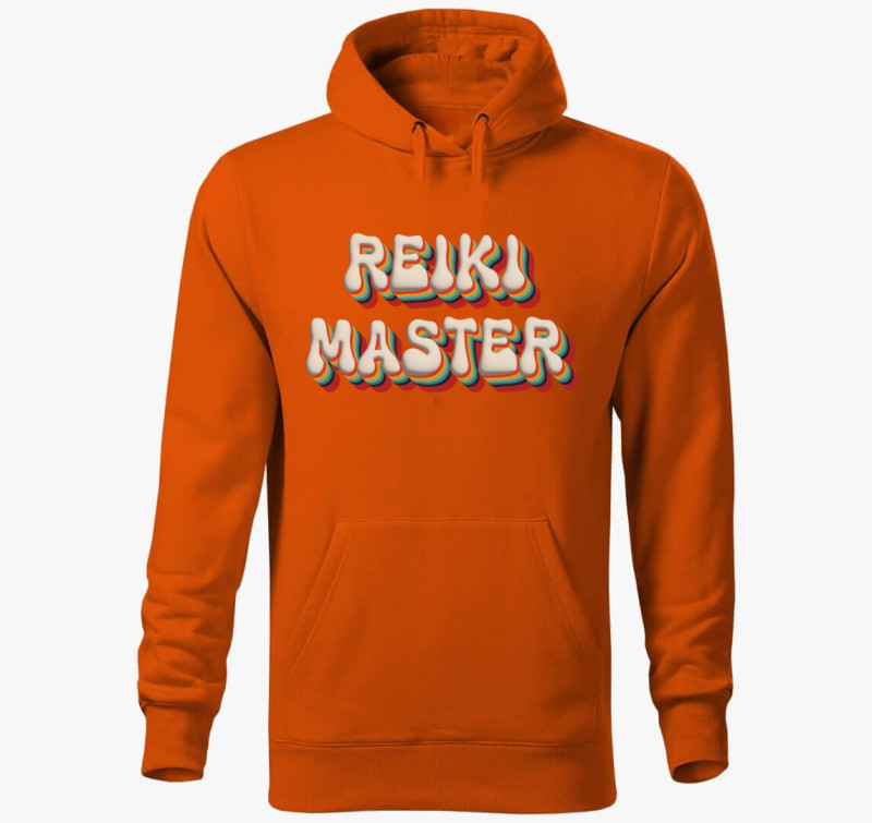 Reiki mester kapucnis pulóver — Narancssárga