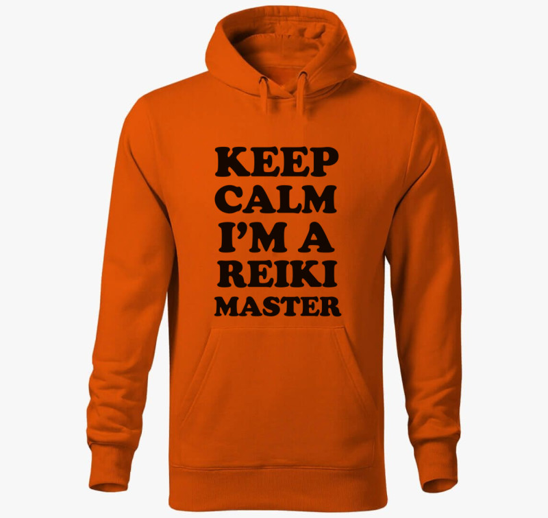 Keep calm reiki kapucnis pulóver — Narancssárga
