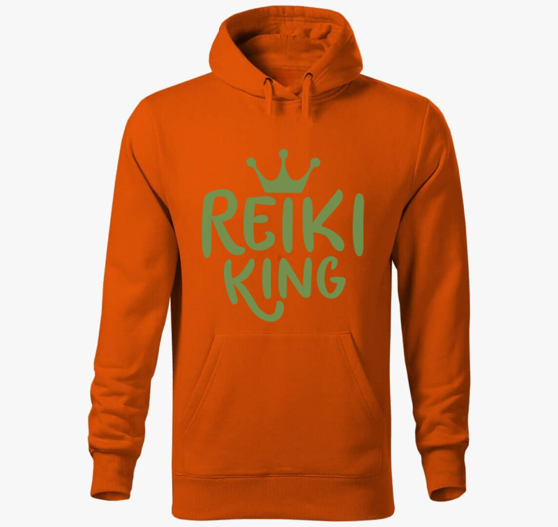 Reiki king zöld kapucnis pulóver — Narancssárga