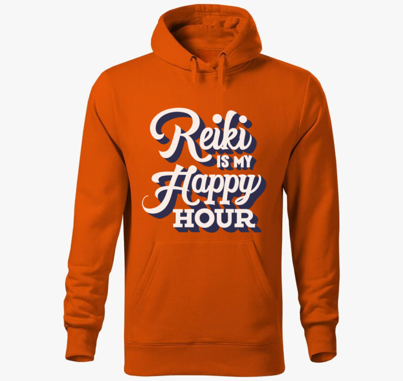 Reiki is my happy hour kapucnis pulóver — Narancssárga