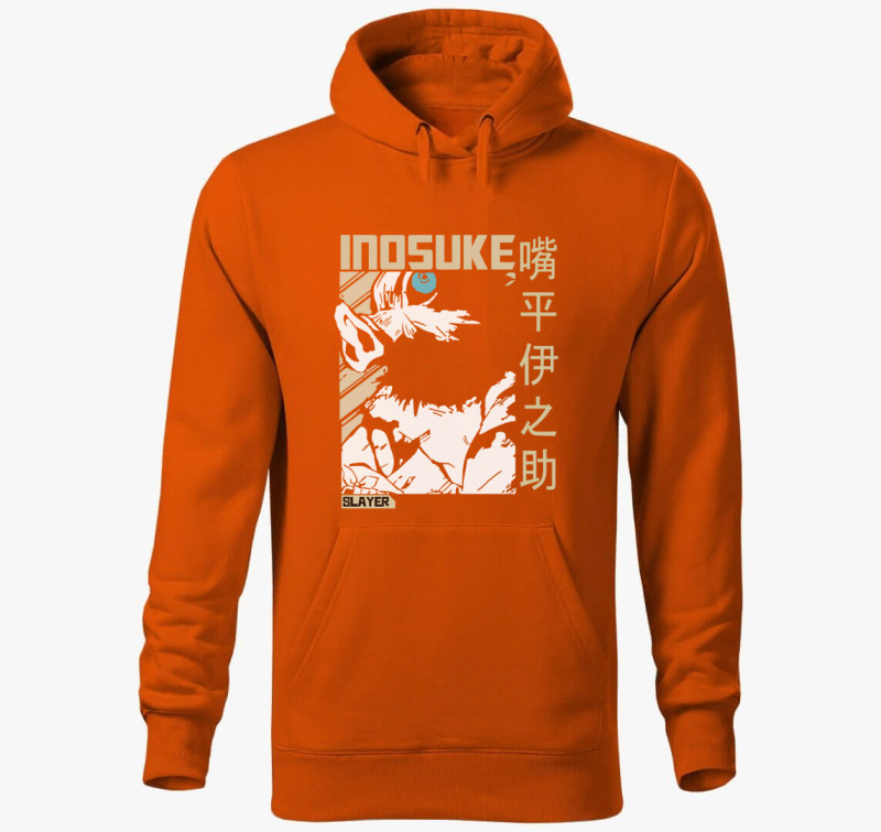 Demon Slayer - Inosuke kapucnis pulóver — Narancssárga